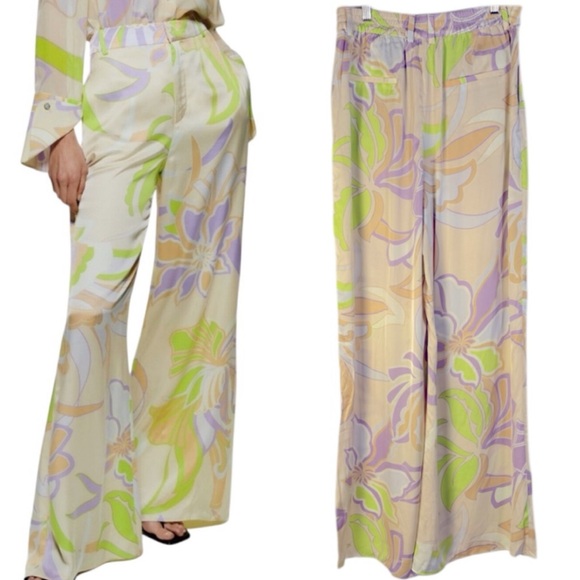 Zara Pants - New Zara Blogger Favorite Pastel Wide Leg Flowy Lightweight Palazzo Trouser